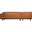 Woood Statement hoekbank links lederlook cognac