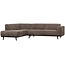 Woood Statement hoekbank links platte brede rib taupe