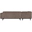 Woood Statement hoekbank links platte brede rib taupe