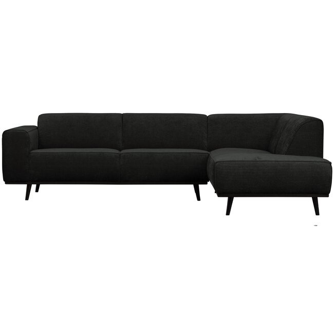 Woood Statement hoekbank rechts platte brede rib graphite