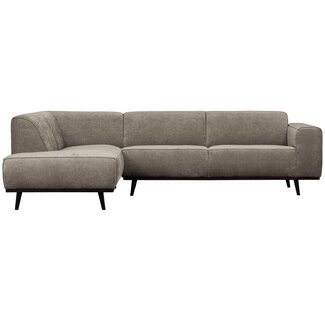 Woood Statement hoekbank links platte brede rib clay