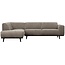Woood Statement hoekbank links platte brede rib clay