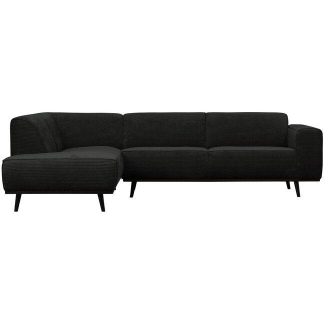 Woood Statement hoekbank links platte brede rib graphite