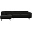 Woood Statement hoekbank links platte brede rib graphite