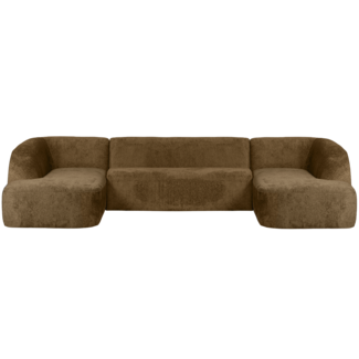 Woood Sloping u-vorm bank structure velvet brass
