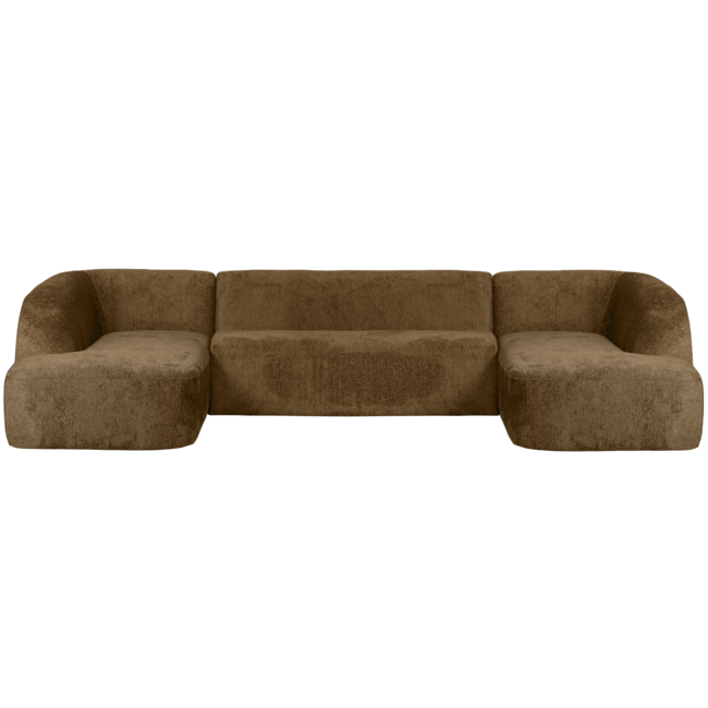 Woood Sloping u-vorm bank structure velvet brass