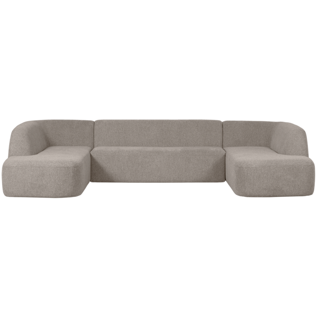 Woood Sloping u-vorm bank off white melange