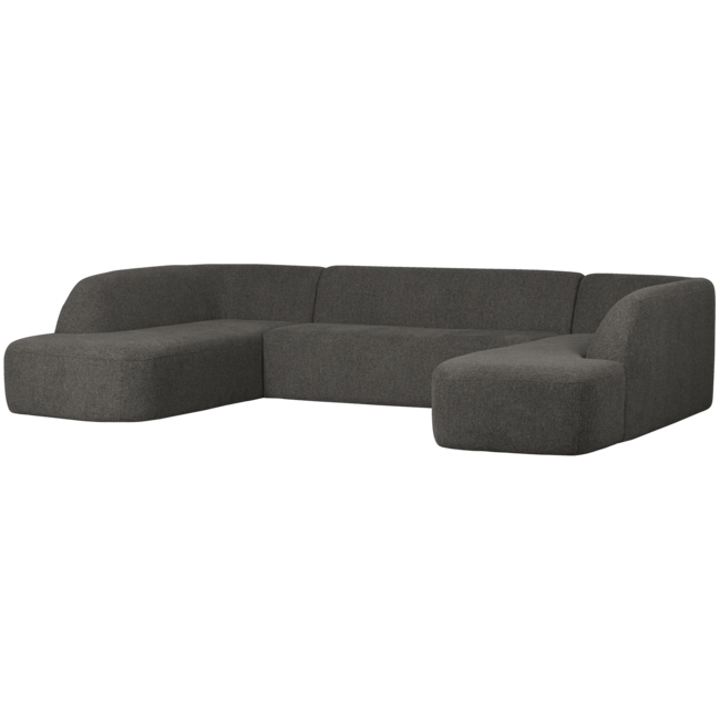 Woood Sloping u-vorm bank grijs/zwart melange