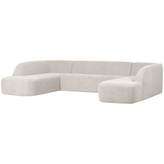 Woood Sloping u-vorm bank pearl melange