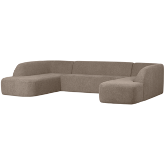 Woood Sloping u-vorm bank lichtbruin melange