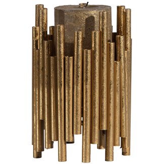 Woood Uneven waxinehouder metaal antique brass 18cm