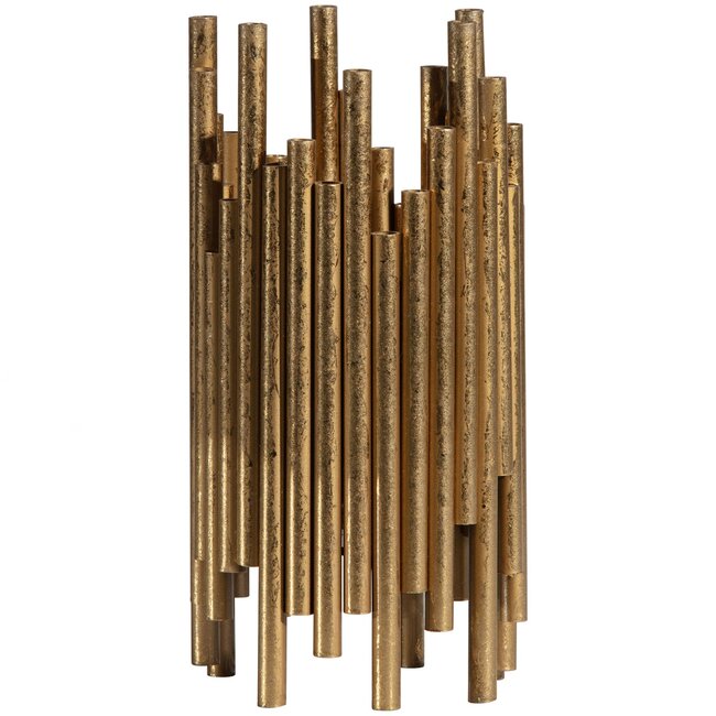 Woood Uneven waxinehouder metaal antique brass 24cm