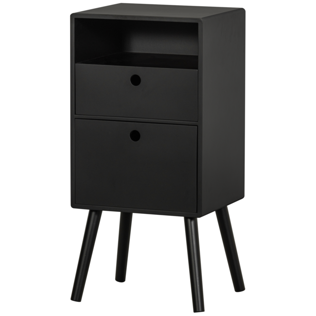 Woood Ozzy nachtkastje hoog hout zwart