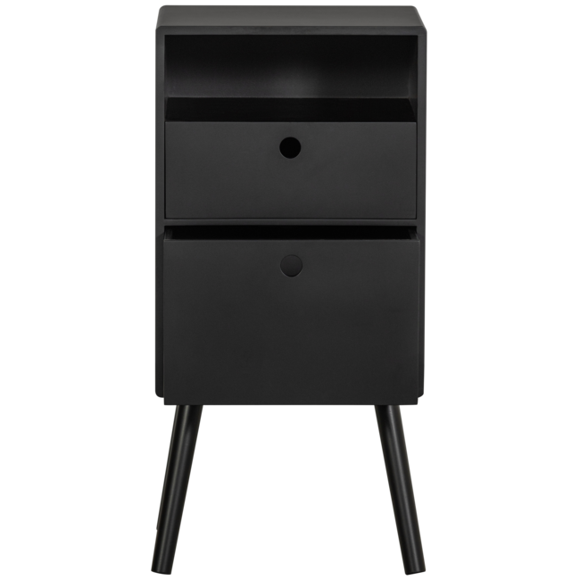 Woood Ozzy nachtkastje hoog hout zwart