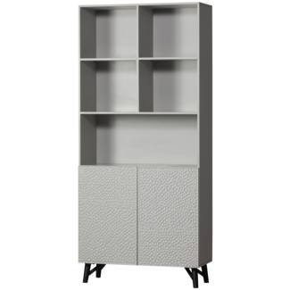 Woood Carved organic 2-deurs opbergkast mist