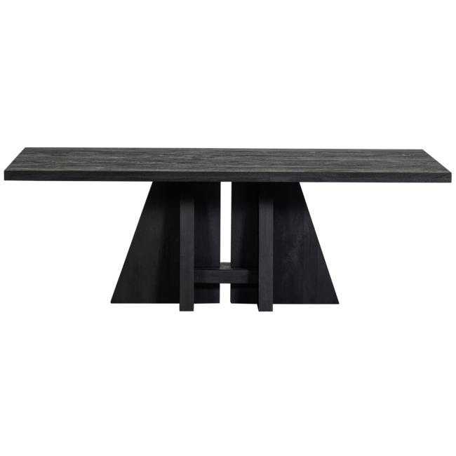 Woood Kean eettafel met middenpoot mango zwart 220x100cm
