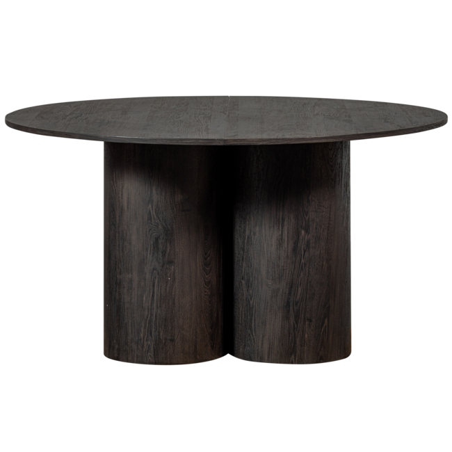 Woood Oona eettafel rond met 3-poot mdf donkerbruin ø140cm