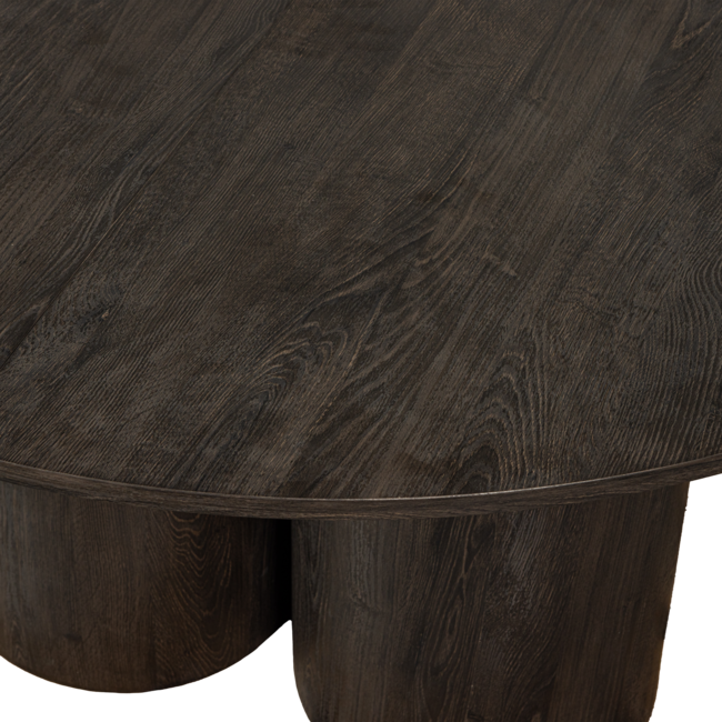 Woood Oona eettafel rond met 3-poot mdf donkerbruin ø140cm