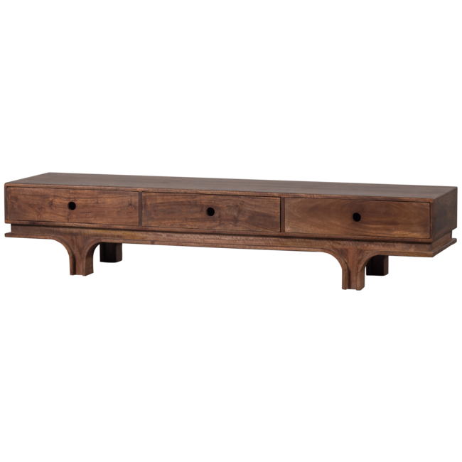 Woood Staes tv-meubel 3 lades mango hout walnoot