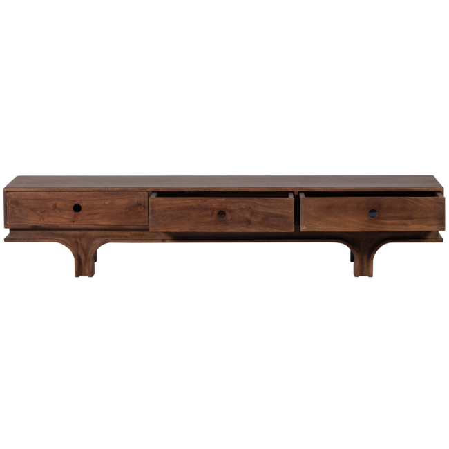 Woood Staes tv-meubel 3 lades mango hout walnoot