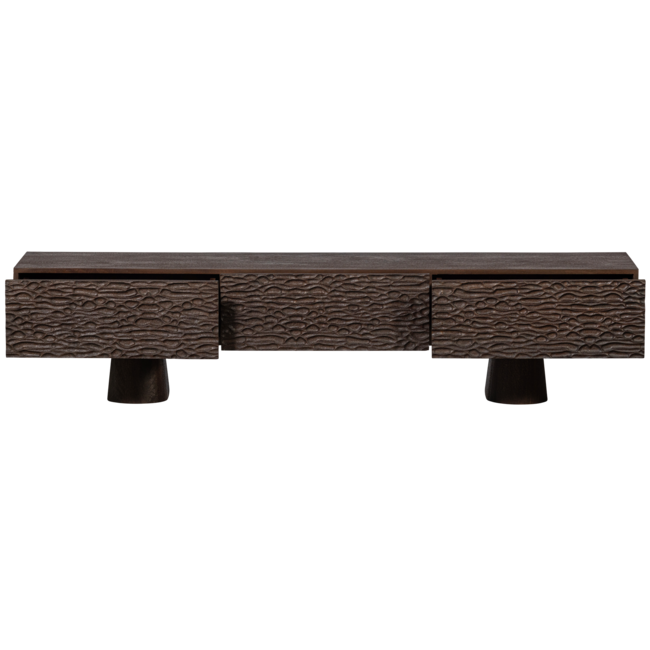 Woood Crumble carved tv meubel mango walnoot