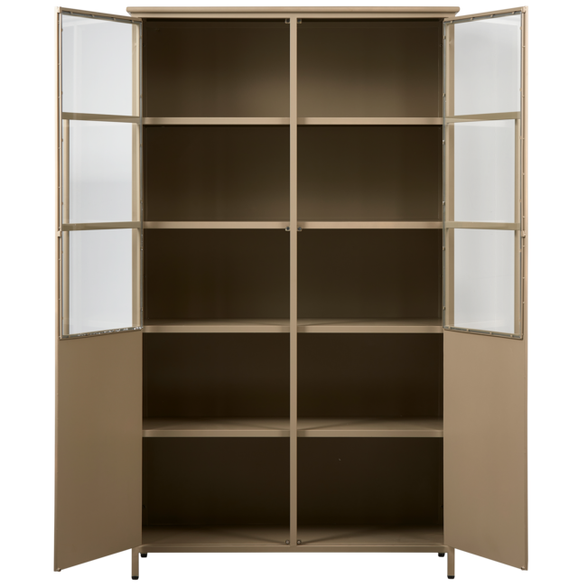 Woood Exhibit vitrinekast metaal khaki