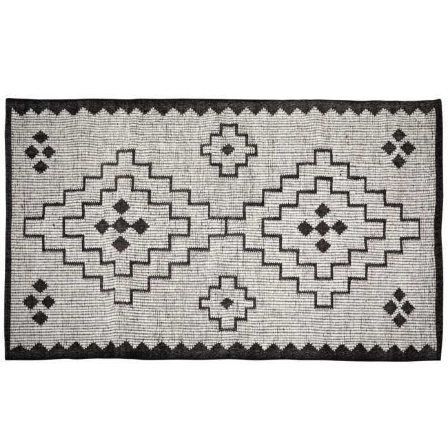 Woood Omari vloerkleed wol/jute naturel/zwart 160x230cm