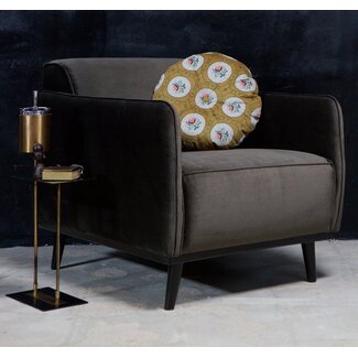 Woood Statement fauteuil met arm fluweel warm groen