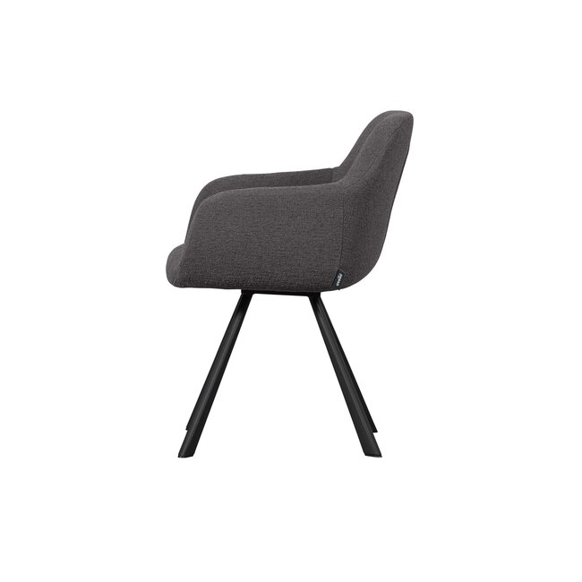 Woood Juno eetkamerstoel bouclé midden grijs showroommodel