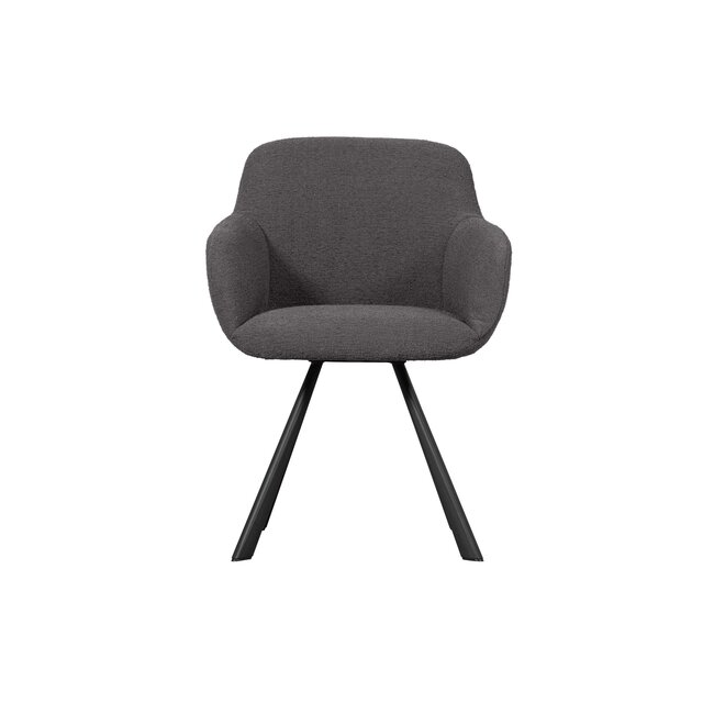 Woood Juno eetkamerstoel bouclé midden grijs showroommodel