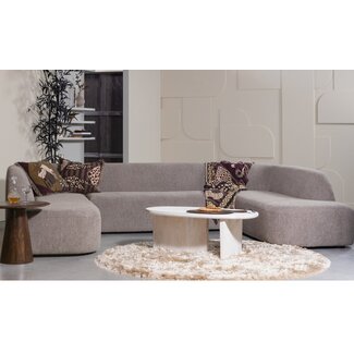 Woood Sloping u-vorm bank grijs melange