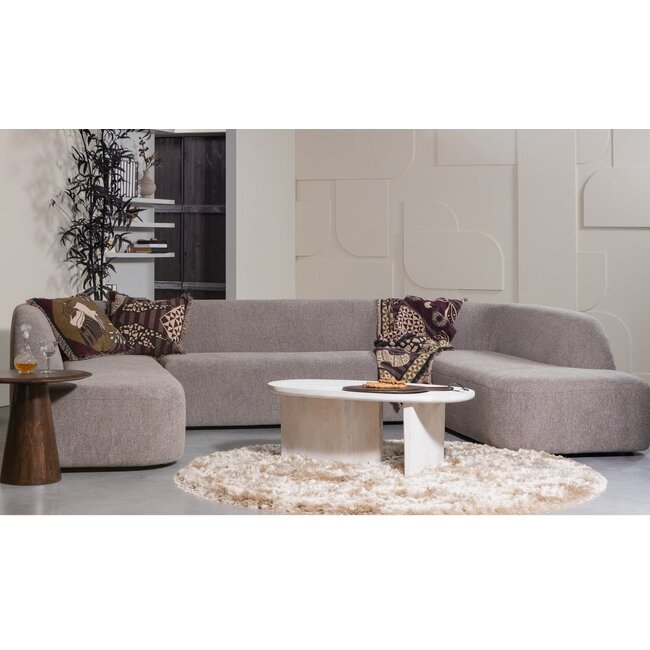 Woood Sloping u-vorm bank grijs melange