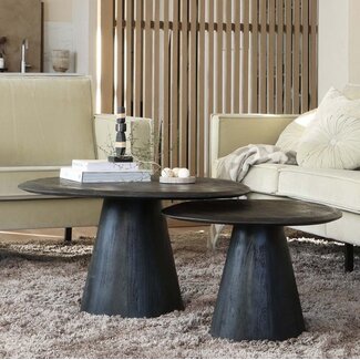 Woood Posture salontafel hout zwart ø120cm