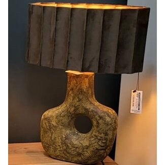 Light & Living Kap ovaal recht smal 38­-17,5-­19 cm DISLI velvet donker bruin