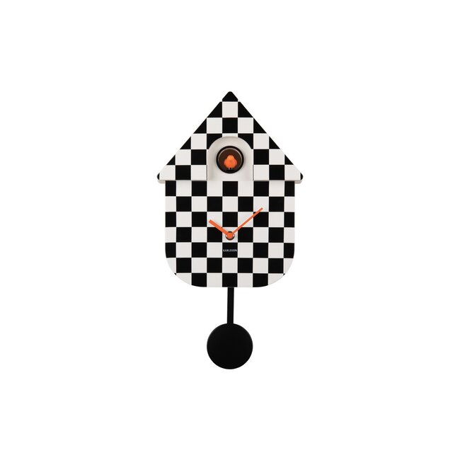 Karlsson Klok Modern Cuckoo Checker zwart