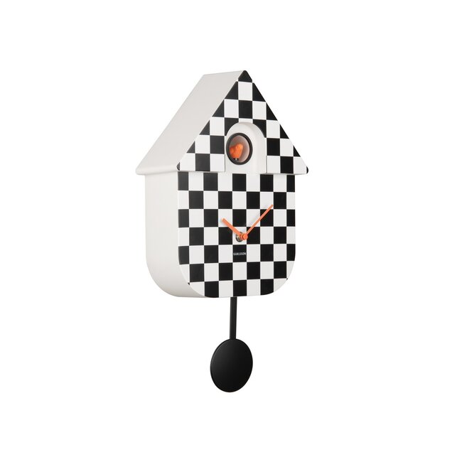 Karlsson Klok Modern Cuckoo Checker zwart