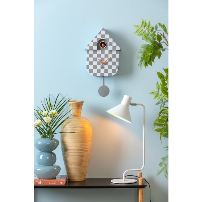 Karlsson Klok Modern Cuckoo Checker grijs