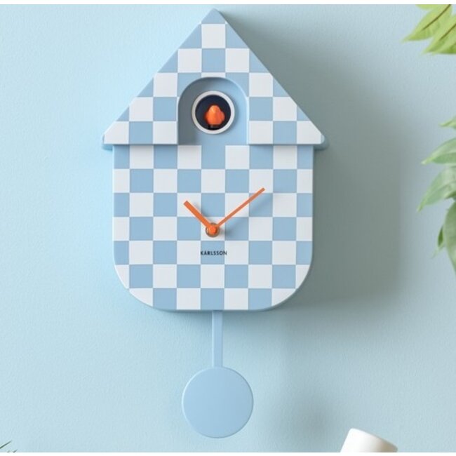 Karlsson Klok Modern Cuckoo Checker zacht blauw