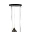Light en Living Hanglamp 3L Ø35x32 cm LUKARO antiek  brons+glas smoke