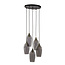 Light & Living Hanglamp 5L Ø45x36 cm LUKARO antiek brons+glas smoke