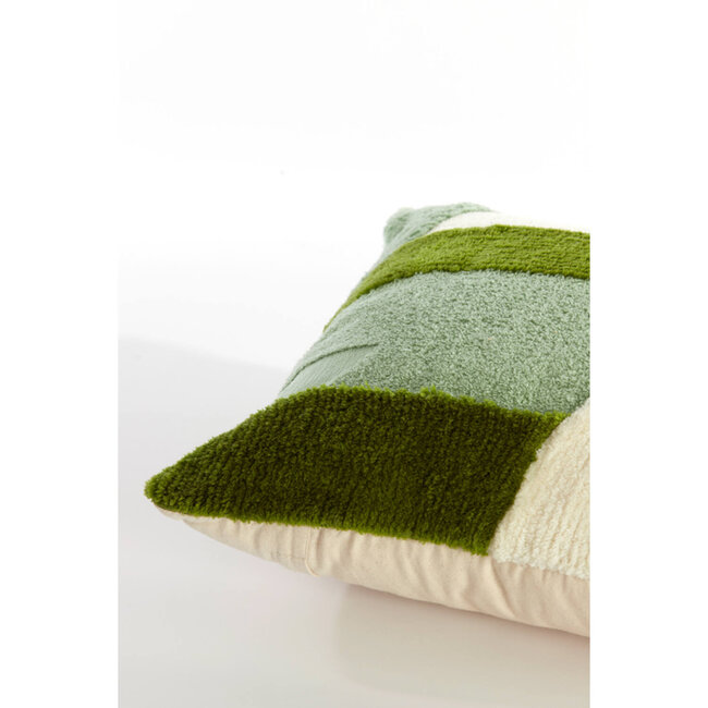 Light en Living Kussen 45x45 cm TOFNA groen+wit