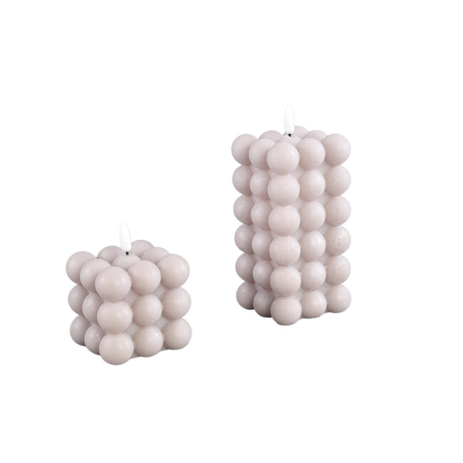 PTMD LED Licht Kaars Bubble beige L