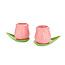 Balvi Koffiekopje Tulp roze - set van 2 kopjes met schotels