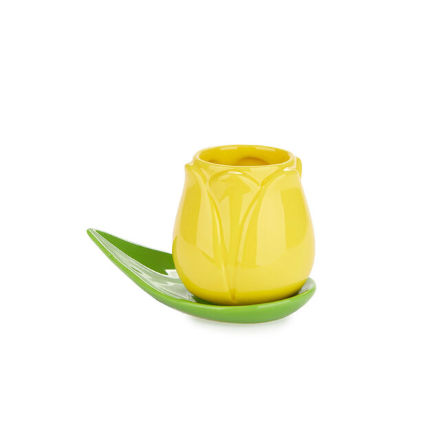 Balvi Koffiekopje Tulp - set van 4 kopjes met schotels