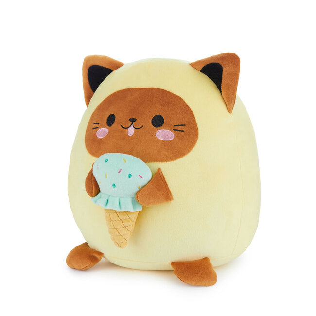 Balvi Katten kussen Fluffy Kawaii Minty Geel