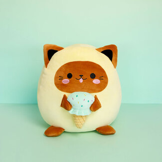 Balvi Katten kussen Fluffy Kawaii Minty Geel