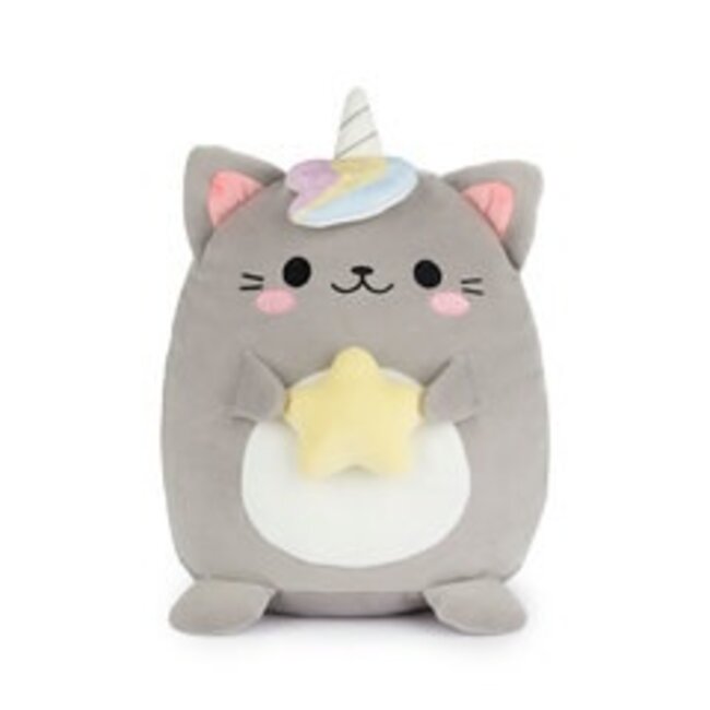 Balvi Katten kussen Fluffy Kawaii Starry grijs