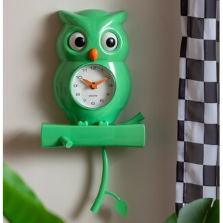 Karlsson Wandklok Owl Pendulum groen