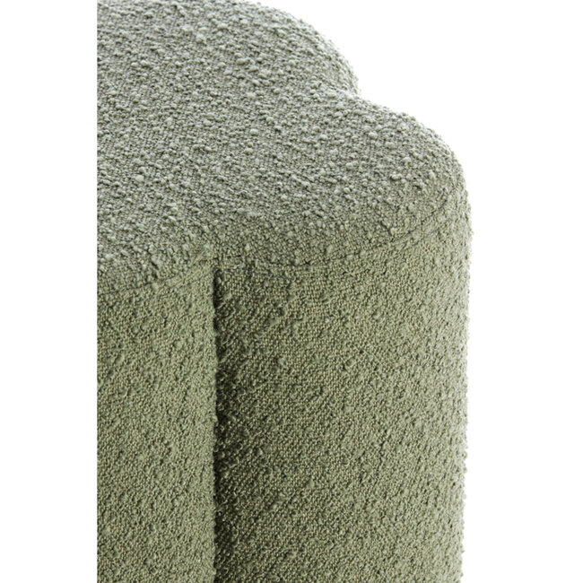 Light en Living Poef 38x38x45 cm NALANI bouclé donker groen