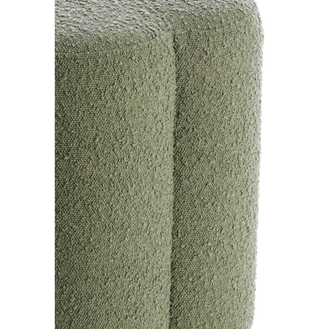 Light en Living Poef 38x38x45 cm NALANI bouclé donker groen